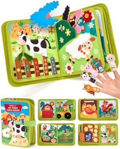hahaland Busy Book for Toddlers 1-3 - Montessori Toys Busy Board for 1 Year Old Boy Gifts Girl Toys Educational Learning Quiet Activity Books Toddler Airplane Travel Toy 1-2 One Year Old Birthday Gift