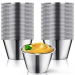 Artcome 55 Pack Stainless Steel Condiment Sauce Cups Great for Dipping and Portion Cups, 2.5 oz