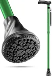 HONEYBULL Walking Cane with Air Cushion for Men & Women - Foldable, Adjustable, Collapsible, Free Standing Cane, Bumper Base Tip, Heavy Duty | Walking Sticks for Seniors & Adults (Green)