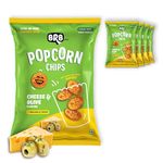 BRB Corn Popped Chips | Popcorn & Nachos Upgraded | 5 Packs X 48 Grams | Cheese & Olive Flavour