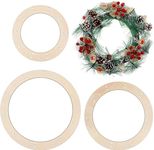 American Elm 6 Pcs Wooden Wreath Frames for Crafts Wood Wreath Form 8 Inch 10 Inch 12 Inch Wooden Floral Craft Rings Wood Wreath Base for DIY Christmas Wreath Hanging Decoration (Each Size 2 Pcs)