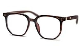 SOOLALA Mens Blue Light Blocking Square Reading Glasses Wood Arms Eyeglasses for Womens, Leo, 2.0