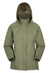 Mountain Warehouse Pakka Womens Waterproof Packable Jacket - Foldaway Hood Jacket, Ladies Coat, Lightweight Rain Jacket - For Autumn Winter, Walking, Travelling Khaki Women's Size 14