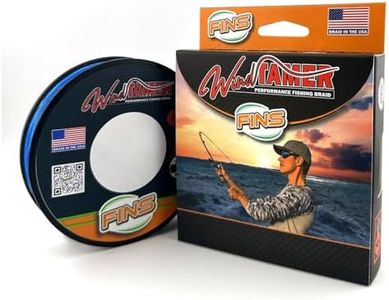 FINS Windtamer Braided Fishing Line - Versatile, Compact Braid for All Fisheries, Reduces Wind Knots and Rod Tip Wraps - High Performance 4-End Braid - Blue - 4 Lb - 4000 Yds