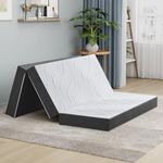 Twirest Folding Mattress,120x190x15 Small Double Foldable Memory Foam Mattress With Portable Pillow,Guest,Washable Cover,Easy Storage for Camping, Caravans, Guest