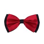 Premium Men's 2-Tone Adjustable Tuxedo Neck Bowtie Bow Tie, Burgundy