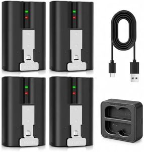 BolidTec 4-Pack 6040mAh Replacement Battery with Charger Station Compatible with Ring-Doorbell 2/3/3 Plus/4, Solar Floodlight