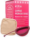 Pixie Menstrual Disc - No Metals or Toxins - Ranked 1 for Most Soft Reusable Period Disc - Removes Like a Tampon - Capacity of 7 Tampons (Large)