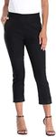 HDE Pull On Capri Pants for Women with Pockets Elastic Waist Cropped Pants, Black, X-Large