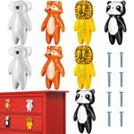 8 Pieces Cute Animal Knobs Kids Handles Ceramic Knobs Child Drawer Pulls Animal Cabinet Handles Lovely Cupboard Knobs Nursery Drawer Handles with Screws for Room Bedroom Bathroom Kitchen Door Dressers