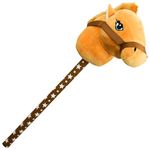 Kids Hobby Horse or Unicorn with Galloping Neighing Sounds Childrens Toy (Brown)