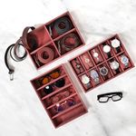 La Trove Luxury Drawer Accesorries Organiser Tray for Watch Belts and Sunglasses (Combo of 3)