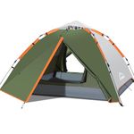 Gysrevi Camping Tent, 3 Man Instant Pop Up Tent Waterproof, Large Double Layer Automatic Dome Tent, Outdoor Backpacking Tents for Camping