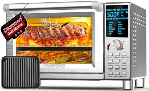 NUWAVE Bravo XL Air Fryer Convection Toaster Oven Countertop, 112-in-1 Smart Grill Combo with Original Flavors & Marks, Adjustable Heating Zones for Pizza, Roast, Bake, 50-500°F, Stainless Steel, 30QT