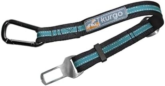 Kurgo Direct to Seatbelt Tether for Dogs | Universal Car Seat Belt for Pets | Adjustable Length Dog Safety Belt/Compatible with Any Pet Harness