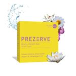 Prezerve - Body Wash Bar with Flower Extracts | 85g | Shea Butter | Argan Oil | Wheatgerm Oil | Sulphate and Paraben Free | Soap Free | Unisex | For All Skin Types