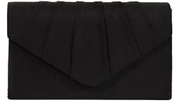 BBjinronjy Clutch Purse Evening Bag for Women Evening Wedding Party Velvet Suede Pleated Handbag, Black-suede