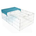 Rabbit Run Galvanised 1.8m Long by Cozy Pet Playpen Rectangular with Protective Cover Guinea Pig Pen, Dog Puppy Cage Ferret Play Pen RR04. (We do not ship to the Channel Islands.)