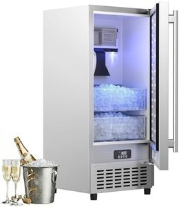 Coolski Nugget Ice Maker Machine Commercial, Ready in 6 Minutes, Under Counter Outdoor Ice Machine for Home Party RV, Self-Cleaning & Timer, 100Lbs/Day