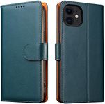 iWEOCO iPhone 11 Case Wallet Genuine Leather Flip with Anti-Theft RFID Blocking Kickstand Strong Magnetic Clasp Closure Cash Credit Card Slots Protective iPhone 11 Wallet Case (Emerald Green)