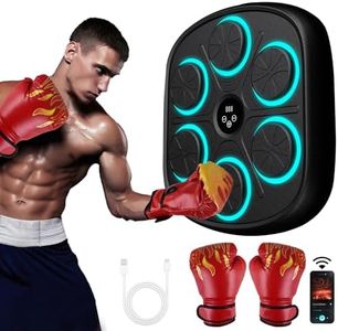 Baswip New Smart Music Boxing Machine with Boxing Gloves, Bluetooth Training Machine with LED Electronic Wall Mounted, Electronic Focus Agility Training Digital Boxing for Kids and Adults