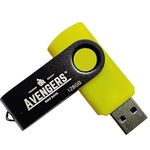 2.0 128Gbgb Flash Drive Swivel 2.0 Pendrive For Laptop Computer Stylish 128 Gb Pendrive Compatible With Laptop / Pc With Ntfs (Yellow Color), USB 3.0