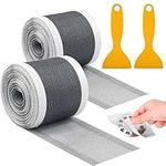 Boutitween Disposable Shower Drain Mesh Hair Catcher, 2 Pack Self-Adhesive Bathtube Drain Hair Catcher for Any Length, 65.2 Ft DIY Hair Stopper for Linear Shower Drain with Grout Removal Tool