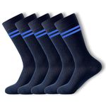 LEALDEALZ kids school socks for boys and girls,Calf Length soft cotton Navy uniform socks pack of 5