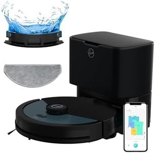 Hoover HG450HP Hydro Pro Robot Aspirateur Laveur, Vidage Automatique, Puissant 4000Pa, Tous Sols, Navigation Laser, Capteur d'obstacles, Station de Recharge, Connecté, Application HG4 Personnalisable