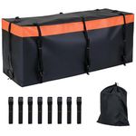 COSTWAY Hitch Mount Cargo Carrier Bag, 16/20 Cubic Feet 100% Waterproof Car Tray Luggage Bag with 8 Reinforced Straps, Foldable Storage Hitch Bags for All Vehicle with Trailer Basket (455L/16 Cu Ft)