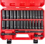 EACELIY 29pcs 1/2" Socket Set, Driv