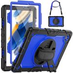 SEYMCY Case for Samsung Galaxy Tab A8 Case 10.5 inch Full Body Proof Case with Rotating Hand Strap/Screen Protector/Built-in Stand, Sturdy Shockproof Cover for Samsung A8 Tablet 2021/2022, Blue