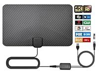 2024 Amplifier Digital HD TV Antenna Free Channels Canada, 200 Miles Range Smart TV Antenna Powerful Signal Booster, Support 4K 1080p VHF UHF Fire Stick and All Older TV's, 9.8FT Coax Cable