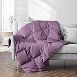 Puredown® Soft Feather Down Throw Blanket Lightweight Packable Couch Throw for Indoor and Outdoor Use, 50"X70", Lavender