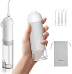 BESTEK Water Dental Flosser Teeth Pick: Cordless Portable Oral Irrigator with 4 Jet Tips, Rechargeable IPX7 Waterproof Water Flosser for Teeth, Gums, Braces Care and Travel