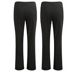 Style Spot (Black/Pack of 2, UK 12/27" Short Inside Leg Women's Elasticated Pull ON Pants Bootleg Trousers Ladies Nurse Carer Plus Size Bottoms