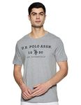 U.S. Polo Assn. Men Comfort Fit Brand Print I683 T-Shirt - Pack Of 1 (GREY MELANGE L)