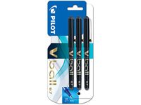 Pilot VBall 7 Rollerball Pen-Black (Pack of 3)