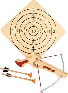 5036 Balestra sportiva compatta small foot in legno, incl. bersaglio e due frecce, articolo sportivo/gioco di tiro, a partire dai 5 anni