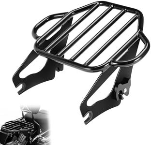 2-UP Motorcycle Luggage Rack for Harley Touring, Detachable Luggage Mounting Rack Compatible with 2009-2024 Harley Davidson Street/Road/Electra Glide Road King Tour Pack Accessories (Gloss Black)