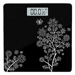 MAXPRO WC134 Flora Digital Weight Scale for body weight, LCD Panel, Electronic Weighing scale with thick tempered glass, High Precision Sensors accurate weight machine