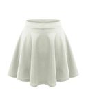 Pretty Fashion Girls School Skater Skirt Kids Flared Flowy High Waisted Dance Childrens Skirt Ages 5-13 (White, 13)