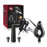 Vacu Vin 3890760 Wine Set Air Deluxe Accessory, Plastic 18/8 Stainless Steel, Black