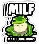 Funny Man I Love Frogs - Frog Love - 4x3 Vinyl Stickers, Laptop Decal, Water Bottle Sticker (Set of 3)