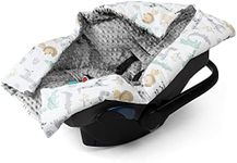 Navaris Baby Car Seat Blanket - Wrap for Babies with Holes for 3-Point Harness Straps - Universal Fit for Car Seat, Pushchair, Pram, Buggy - Wildlife