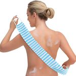 Collections Etc Exfoliating Back Scrubber with Easy-Grip Handles for a Refreshing Shower