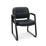 HNI India OFM Executive Side Chair: Bonded Leather Cushion Padded, Sled Base, Comfort Armchair, 250 LB. Weight Capacity - Black (3 pc)