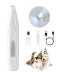 FURBONA Dog Paw Trimmer with LED Light, Rechargeable Cordless Electric Grooming Clippers, Low Noise Pet Hair Shaver for Small Dogs Cats Trimming Around Paws, Eyes, Ears, Face, Rump