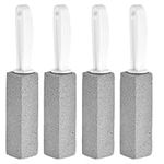 Chstarina 4 Pack Pumice Cleaning Stone with Handle, Pumice Stone Sticks for Toilet Bowl Hard Water Ring Stains Remover, Pumice Stone Cleaner Brush for Kitchen/Bath/Sink/Pool/Household Cleaning