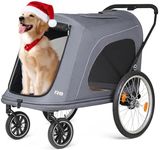 Beberoad Pets R8 Pro Extra Large Foldable Pet Stroller, Dog Stroller & Pet Trailer for Large Dogs Under 100 lbs, Unmovable, Disabled & Pregnant Dogs - Conveniently Carriable by Bike and Car, Grey